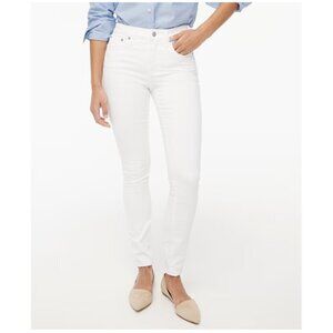 J. Crew 9" Mid-Rise Skinny Jeans Signature Stretch White Size 28